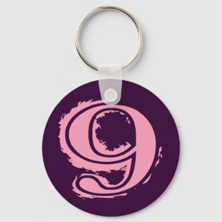 Porte-clés Style Grunge rose Numéro 9
