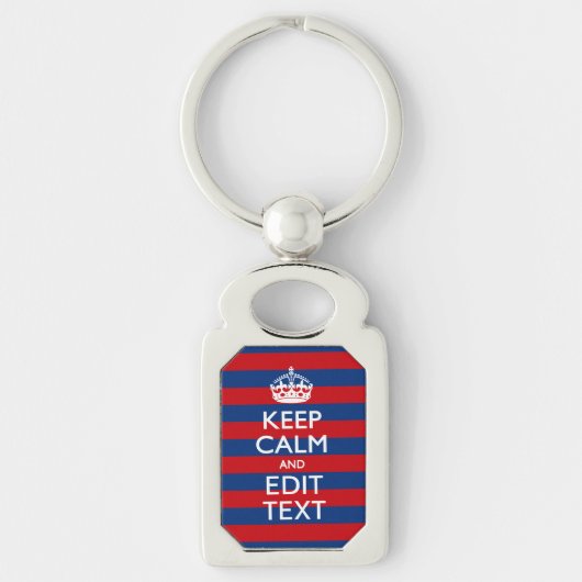 Porte-clés Stylé KEEP CALM et votre texte sur les bandes (Devant)
