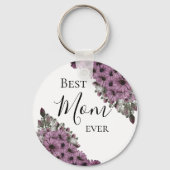 Porte-clés Stylé Lavender Floral Meilleure Maman Jamais (Recto)
