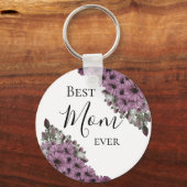 Porte-clés Stylé Lavender Floral Meilleure Maman Jamais (Recto)