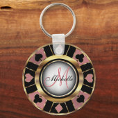 Porte-clés Style Monogram Black, Dusty Rose & Gold Las Vegas (Recto)