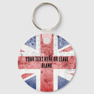 Porte-clés Style pop-art design Union Jack. Personnaliser du