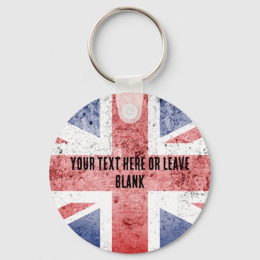 Porte-clés Style pop-art design Union Jack. Personnaliser du  (Recto)