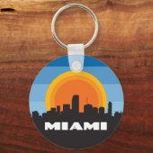 Porte-clés Style rétro Miami Florida Skyline (Recto)