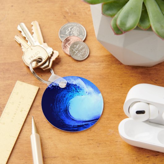 Porte-clés Style Surf cool Vague bleue (Bureau)