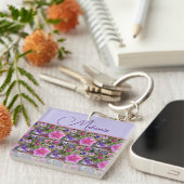 Porte-clés Stylisation de nom de femme avec fleurs de rose ro (Devant Droit)
