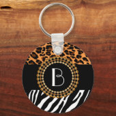 Porte-clés Stylish Animal Prints Zebra et Leopard Patterns (Recto)