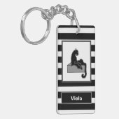 Porte-clés Stylish Black Panther Cat White (Devant gauche)