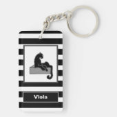 Porte-clés Stylish Black Panther Cat White (Dos)