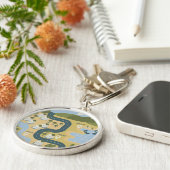 Porte-clés Stylish cartoon landscape vacation travel map (Côté)