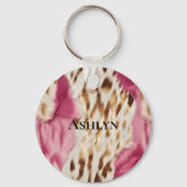 Porte-clés Stylish Girly Rose White Gold Zebra (Recto)
