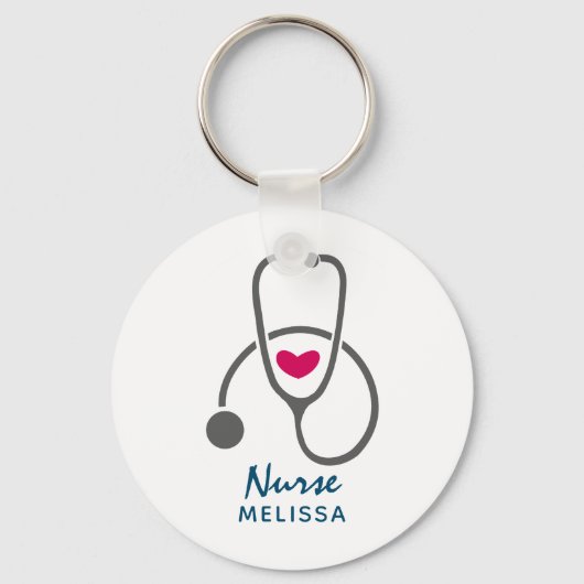 Porte-clés Stylish Grey Nursing Stethoscope Illustration (Recto)