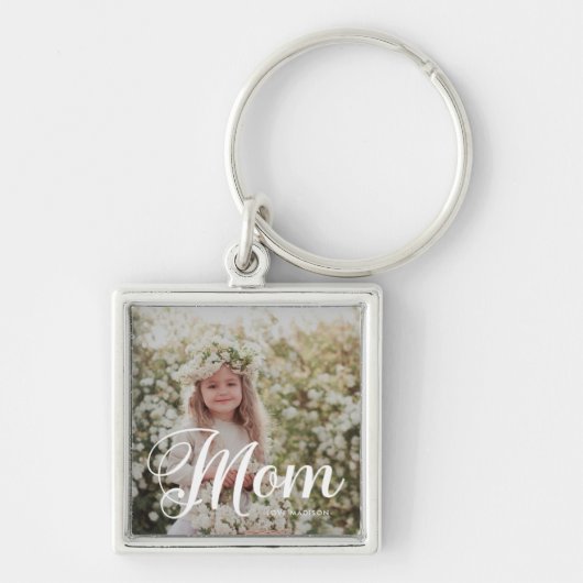 Porte-clés Stylish Maman Typographie Photo et nom Porte - clé (Devant)