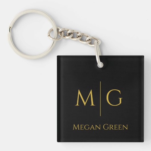 Porte-clés Stylish Monogram With Name Personalized Acrylic (Devant)