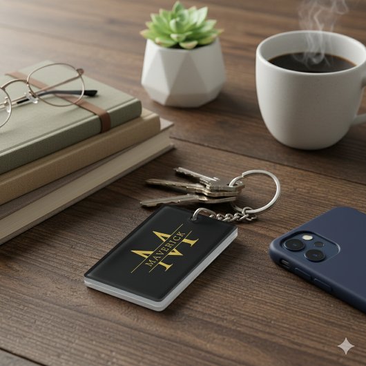 Porte-clés Stylish Personalized Initials Name Acrylic