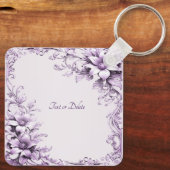 Porte-clés Stylish Purple Flowers Keychain (Verso)