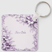 Porte-clés Stylish Purple Flowers Keychain (Dos)