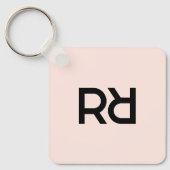 Porte-clés Stylish rose moderne Girly Monogramme Initial Luxe (Recto)