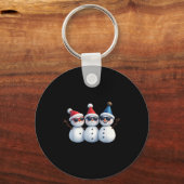 Porte-clés Stylish Snowmen In Winter Wonderland 3 Snowmen Fri (Recto)