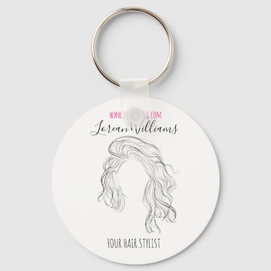 Porte-clés Styliste minimaliste des cheveux naturels longue v (Recto)