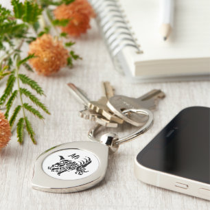 Porte-clés Styracosaurus noir avec peinture de guerre tribale