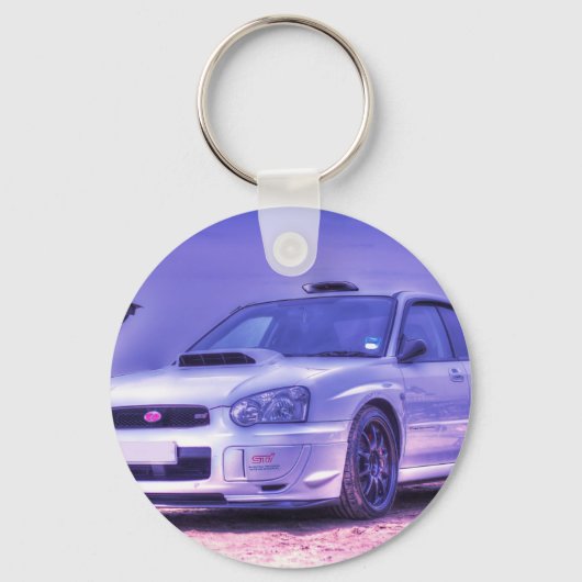 Porte-clés Subaru Impreza WRX STi Spécifications C en blanc (Recto)