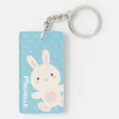 Porte-clés Sucré adorable Bunny Bleu Bleu Pastel Pois (Dos)