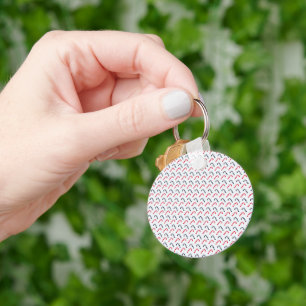 Porte-clés Sucre de canne de Noël blanc Motif sans couture