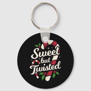 Porte-clés Sucre de canne de Noël doux mais tordu amusant Noë