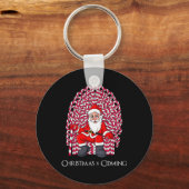 Porte-clés Sucre de canne du Père Noël Trône Noël Garçons Fil (Recto)