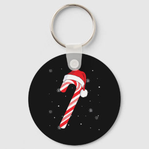 Porte-clés Sucre de canne Rouge Et Blanc Père Noël Noël Funny