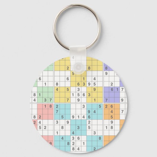 Porte-clés sudoku pastel (Recto)