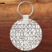 Porte-clés Sudoku Two-Black And White Abstract Art (Recto)