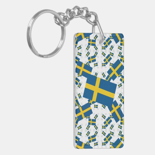 Porte-clés Suède Drapeau dans plusieurs calques Askew (Devant gauche)