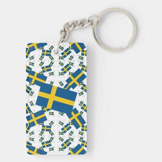 Porte-clés Suède Drapeau dans plusieurs calques Askew (Dos)