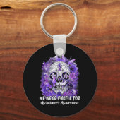 Porte-clés Sugar Crâne Fleur Porter Ribbon Violet Alzheimer A (Recto)