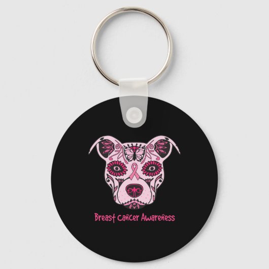 Porte-clés Sugar Pitbull Chien Breast Cancer de la poitrine j (Recto)