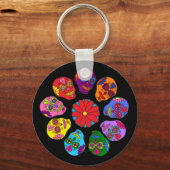 Porte-clés Sugar Skull Flower (Recto)
