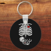 Porte-clés Sugar Skull Skeleton Halloween Pregnancy Annouceme (Recto)