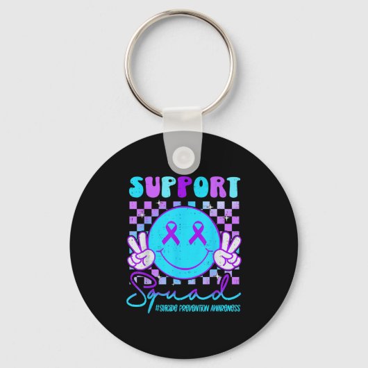 Porte-clés Suicide Awareness Teal &amp; Purple Ribbon Suprt G (Recto)