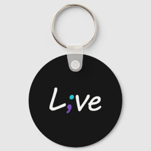 Porte-clés Suicide Prevention Awareness Live Love Semicolon