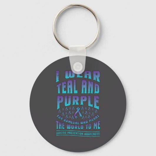 Porte-clés Suicide Prevention Wear Teal Purple For Someone Aw (Recto)