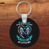 Porte-clés Suicide turquoise Violet Sensibilisation Petit Gar (Recto)