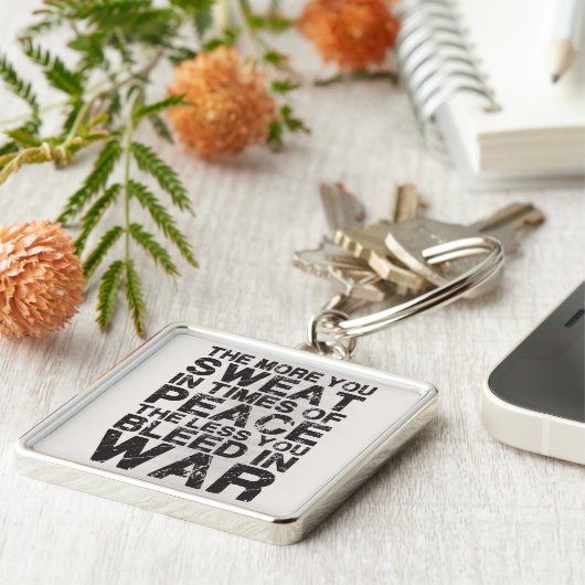 Porte-clés Suis Plus En Paix, Bleu Moins En Guerre (Côté)