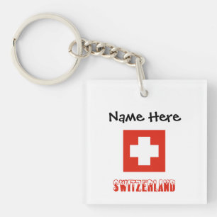 Porte-clés Suisse et drapeau suisse personnalisés