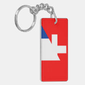 Porte-clés suisse france drapeau pays moitié symbole suisse (Devant gauche)