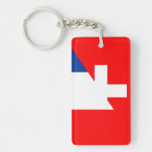 Porte-clés suisse france drapeau pays moitié symbole suisse (Devant)