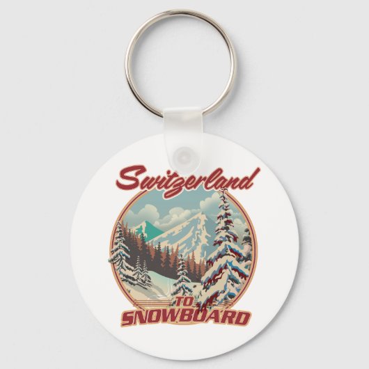 Porte-clés Suisse pour faire du snowboard (Recto)