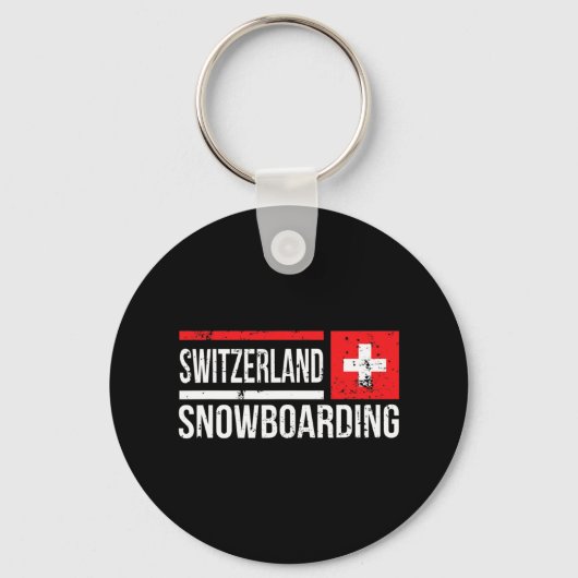 Porte-clés Suisse Snowboard Swiss Drapeau Course Halpipe (Recto)