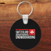 Porte-clés Suisse Snowboard Swiss Drapeau Course Halpipe (Recto)